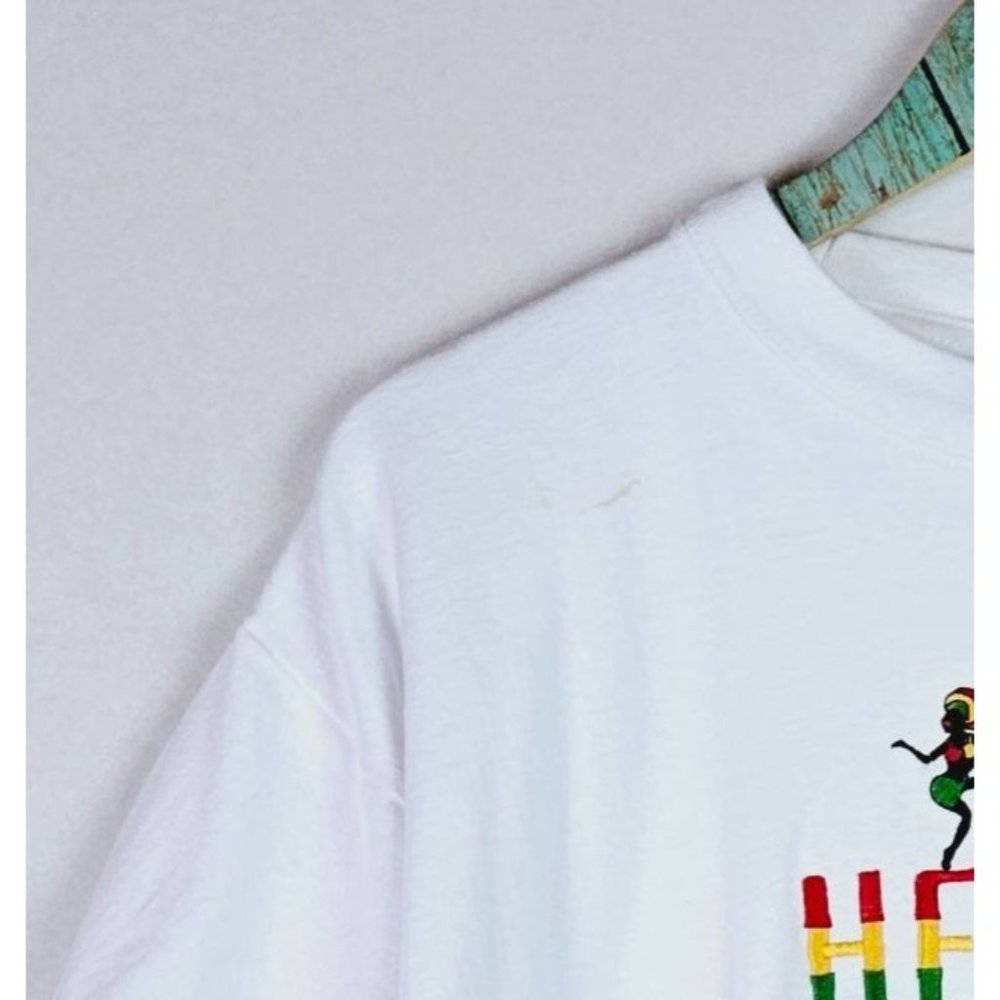 Vintage 90's Raga Hey Mon Jamaica Crew Neck T-Shirt, Sz XXL - Picture 10 of 10